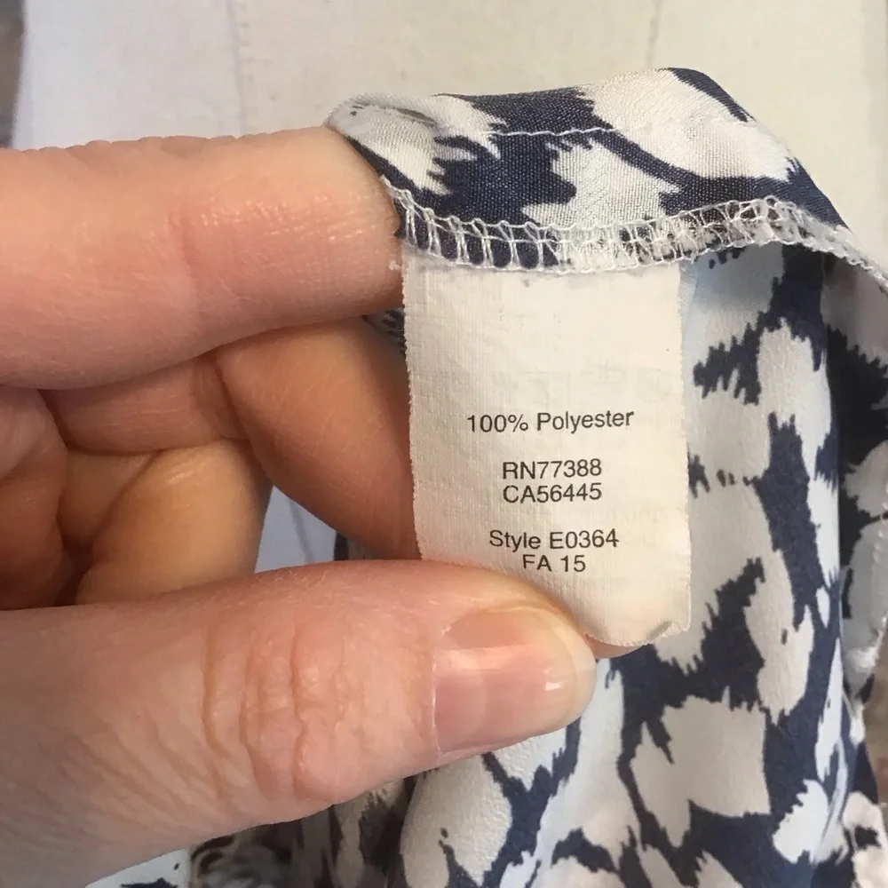 J. CREW Women’s Navy White Leopard Print V-neck Sheath Dress L